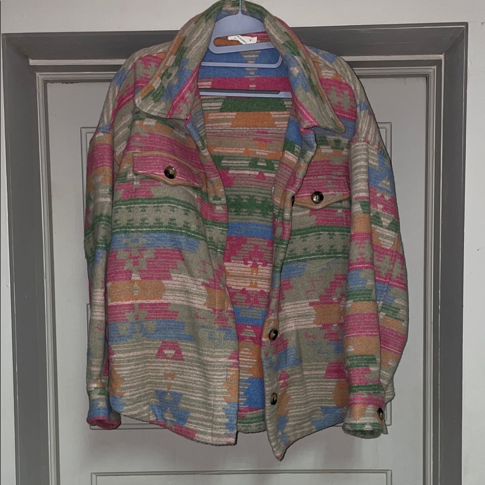 Multicolor Patterned Women's Jacket - image 1